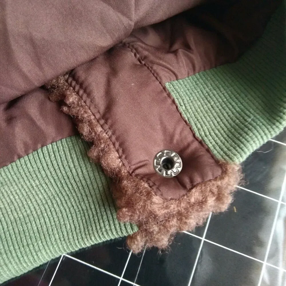 Bark Home Dog Coat Size Small Brown Green Varsity Jacket Warm Thick Sweater S